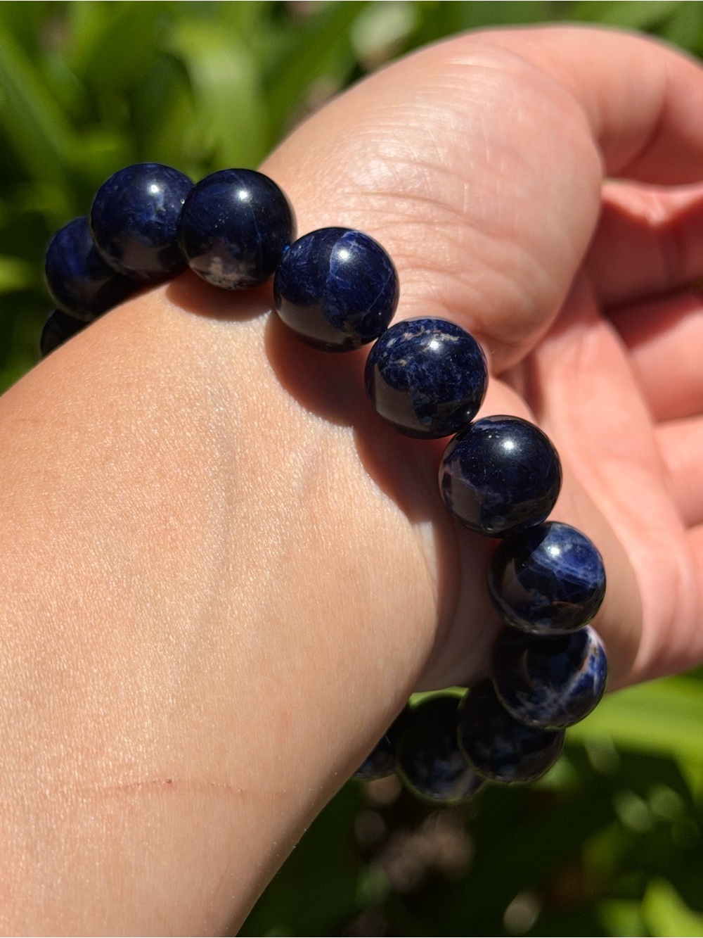 13mm Stretchable Blue Sodalite Beaded Bracelet 1770